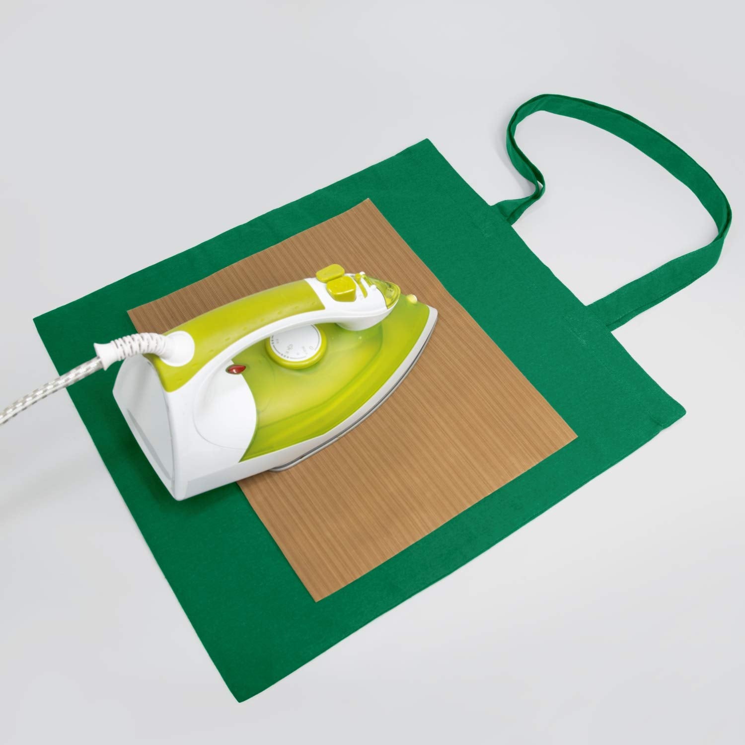 Npbag 25 Pack 15 ' ' X 16 ' ' Green Cotton Tote Bags, Blank Bulk Cloth Bags With 1Pc Of Ptfe Teflon Sheet